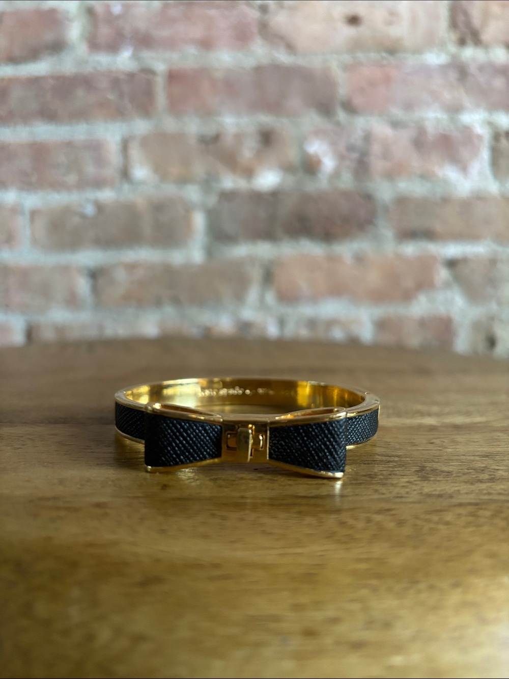 Kate Spade Gold and Black Bow Bangle Bracelet - Women Accessories